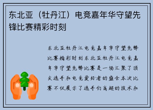 东北亚（牡丹江）电竞嘉年华守望先锋比赛精彩时刻